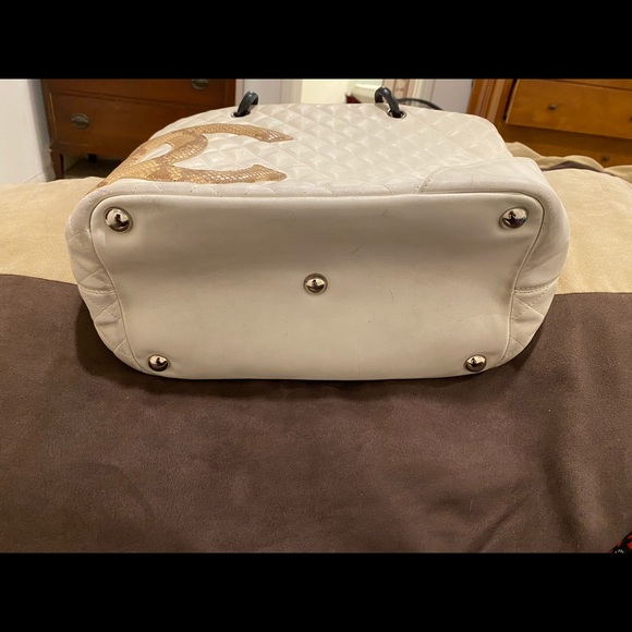 💯 Chanel White Cambon w/ Cobra Quilted Multi Tote - Picture 5 of 7